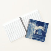 抽象芸術ブルーとアイボリー ノートブック (内部)