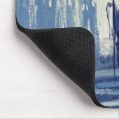 抽象芸術ブルーとアイボリー マウスパッド (コーナー)