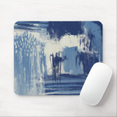 抽象芸術ブルーとアイボリー マウスパッド (マウス)