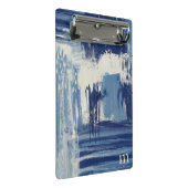 抽象芸術ブルーとアイボリー ミニクリップボード (アングル)