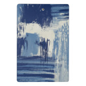 抽象芸術ブルーとアイボリー ミニクリップボード (裏面)