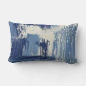 抽象芸術ブルーとアイボリー ランバークッション (裏面)