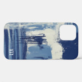 抽象芸術ブルーとアイボリー Case-Mate iPhoneケース (裏面 (横))