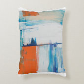 抽象芸術ブルーとオレンジモダンアート アクセントクッション (正面(垂直))