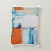 抽象芸術ブルーとオレンジモダンアート アクセントクッション (裏面(縦))