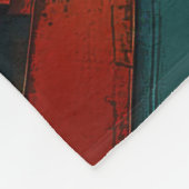 抽象芸術ブルーとオレンジ607 フリースブランケット (角)