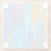 抽象芸術ブルーとオレンジ ガラスコースター (裏面)