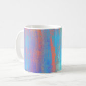 抽象芸術ブルーとオレンジ コーヒーマグカップ (正面左)