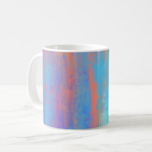 抽象芸術ブルーとオレンジ コーヒーマグカップ