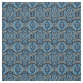 抽象芸術ブルーとシルバーのフローラ ファブリック (見本)