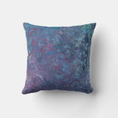 抽象芸術ブルーとパープルのカラフルデザイン クッション (裏面)