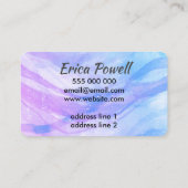 抽象芸術ブルーとパープルの水彩デザイン 名刺 (裏面)