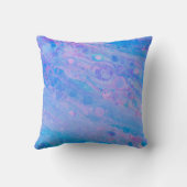 抽象芸術ブルーとピンクの泡立つ人魚の海 クッション (裏面)
