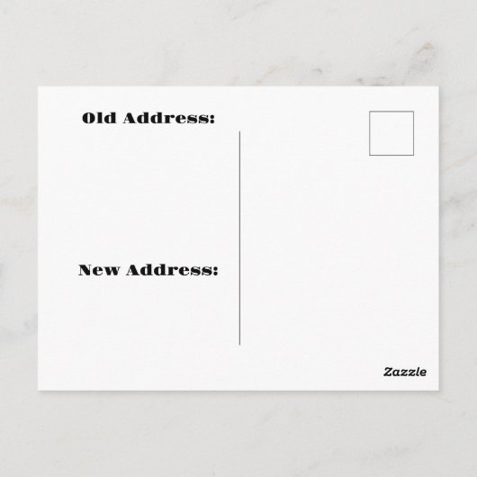 抽象芸術ブルーとピンクの波の新しいアドレス ポストカード (裏面)