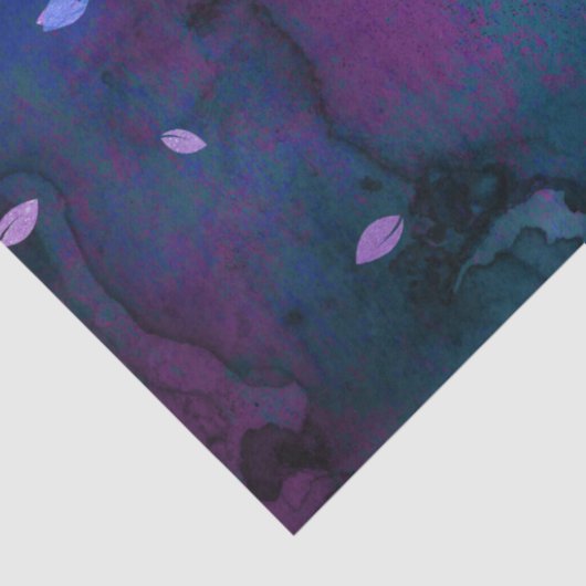 抽象芸術ブルーとピンクの渦巻き旋回と葉デコページ 薄葉紙 (詳細)