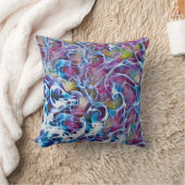 抽象芸術ブルーとピンクアート枕 クッション (ブランケット)