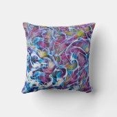 抽象芸術ブルーとピンクアート枕 クッション (裏面)