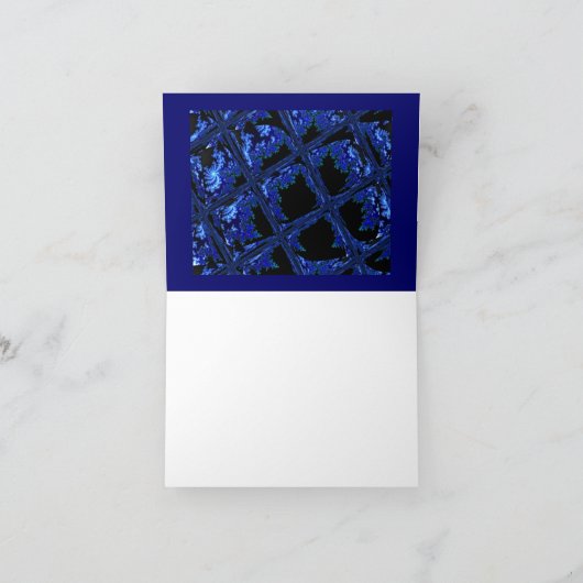 抽象芸術ブルーとブラックありがとう サンキューカード (内部)