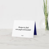 抽象芸術ブルーとブラックありがとう サンキューカード (裏面)