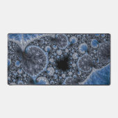 抽象芸術ブルーとブラックの複雑なフラクタル デスクマット (正面)