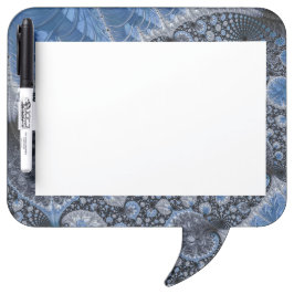 抽象芸術ブルーとブラックの複雑なフラクタル ホワイトボード