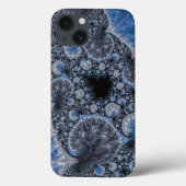 抽象芸術ブルーとブラックの複雑なフラクタル Case-Mate iPhoneケース (裏面)