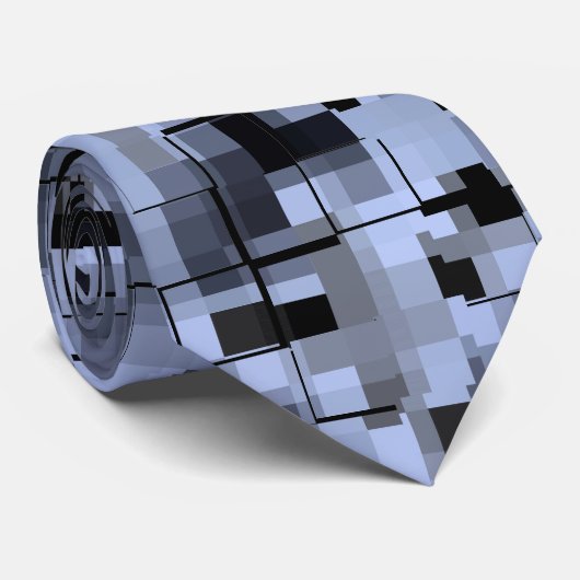 抽象芸術ブルーとブラック ネクタイ (ロール)