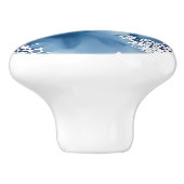 抽象芸術ブルーとホワイトウォーターのカラーデザイン セラミックノブ (側面)