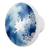 抽象芸術ブルーとホワイトウォーターのカラーデザイン セラミックノブ (右)