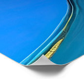 抽象芸術ブルーと金ゴールドウェーブ ポスター (角)