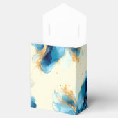 抽象芸術ブルーと金ゴールドウォーター結婚カラー フェイバーボックス (オープン)