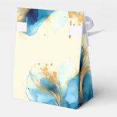 抽象芸術ブルーと金ゴールドウォーター結婚カラー フェイバーボックス (裏面サイド)