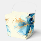 抽象芸術ブルーと金ゴールドウォーター結婚カラー フェイバーボックス (正面)