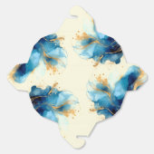 抽象芸術ブルーと金ゴールドウォーター結婚カラー フェイバーボックス (見開き)