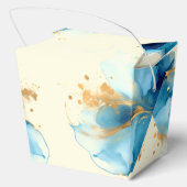 抽象芸術ブルーと金ゴールドウォーター結婚カラー フェイバーボックス (裏面)