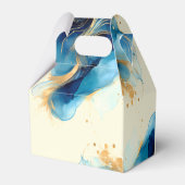 抽象芸術ブルーと金ゴールドウォーター結婚カラー フェイバーボックス (裏面サイド)