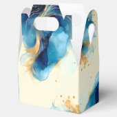 抽象芸術ブルーと金ゴールドウォーター結婚カラー フェイバーボックス (オープン)