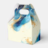 抽象芸術ブルーと金ゴールドウォーター結婚カラー フェイバーボックス (正面サイド)