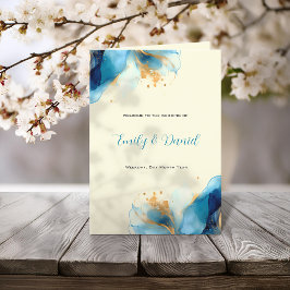 抽象芸術ブルーと金ゴールドウォーター結婚カラー プログラム