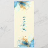 抽象芸術ブルーと金ゴールドウォーター結婚カラー メニュー (正面)