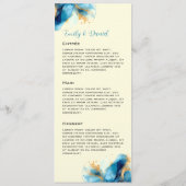 抽象芸術ブルーと金ゴールドウォーター結婚カラー メニュー (裏面)