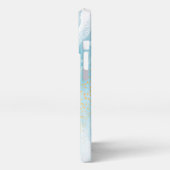 抽象芸術ブルーと金ゴールド大理石 iPhoneケース (左側面)