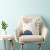 抽象芸術ブルーと金ゴールド装飾用クッション クッション (椅子)