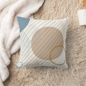 抽象芸術ブルーと金ゴールド装飾用クッション クッション (ブランケット)