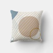 抽象芸術ブルーと金ゴールド装飾用クッション クッション (裏面)