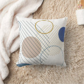 抽象芸術ブルーと金ゴールド装飾用クッション クッション (ブランケット)