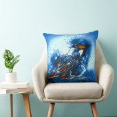 抽象芸術ブルーのオウム枕 クッション (椅子)