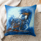 抽象芸術ブルーのオウム枕 クッション (ブランケット)