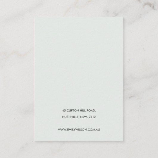 抽象芸術ブルーのセラミックイヤリングディスプレイロゴ 名刺 (裏面)