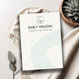 抽象芸術ブルーのセラミックイヤリングディスプレイロゴ 名刺